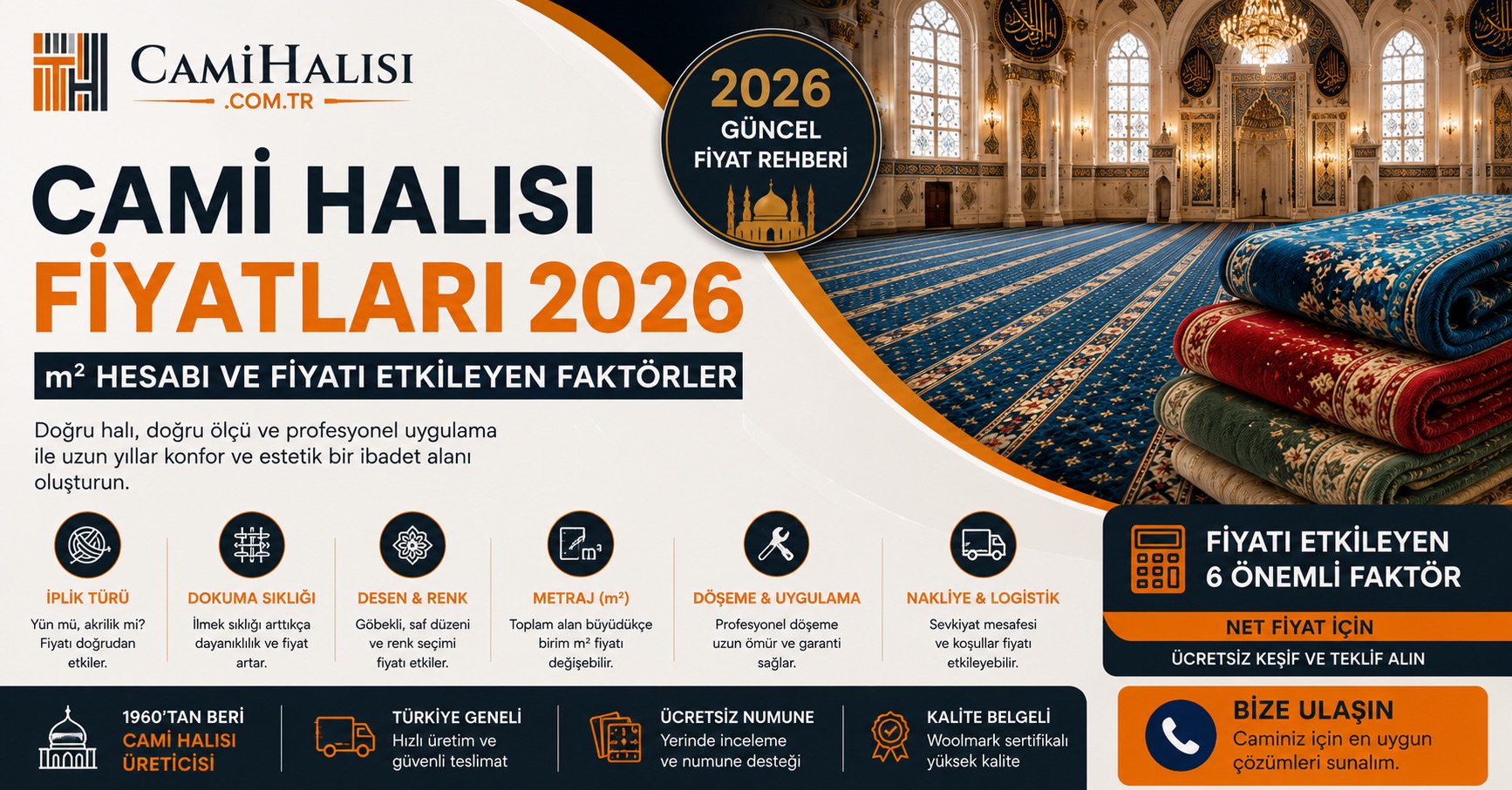 Cami halısı fiyatlarını belirleyen tüm kriterleri detaylı şekilde keşfedin.